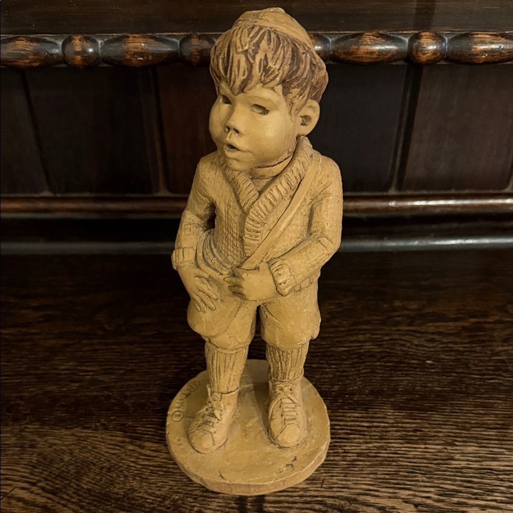 Charming Tan Boy Figurine - Home Decor Accent - Picture 1 of 3